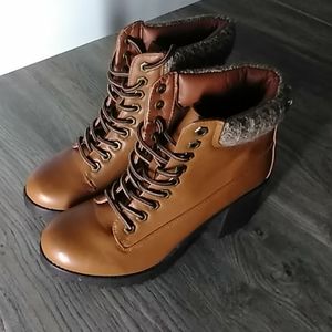 Tan heeled boots